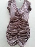 Vestido em Veludo - Marrom