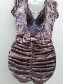 Vestido em Veludo - Marrom